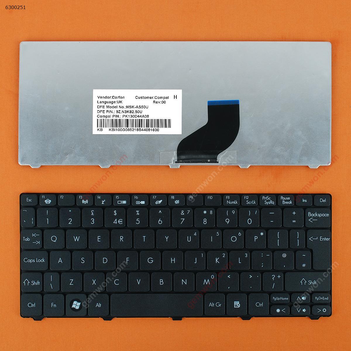 Picture of New Replacement Laptop Keyboard For GATEWAY LT21/ACER ONE 532H 521 D255 BLACK(Version 2) Uk Layout