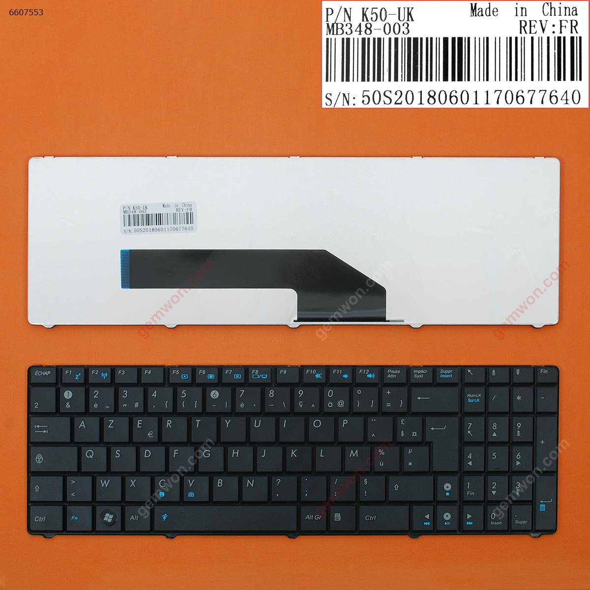 Picture of New Replacement Laptop Keyboard For ASUS K50 BLACK OEM FR Layout