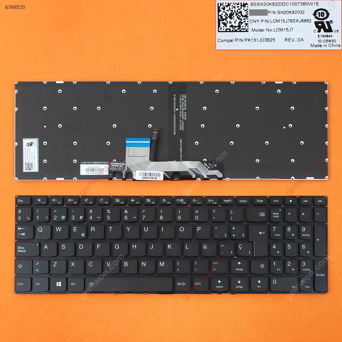 Picture of New Replacement Laptop Keyboard For LENOVO Ideapad 310S-15ISK 510S-15ISK 310S-15IKB BLACK win8(Backlit,Without FRAME) SP Layout