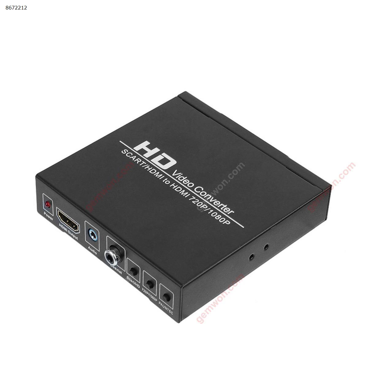 Picture of TNP SCART to HDMI Converter Video Audio Adapter Box with SCART/HD Switch, PAL/NTSC Video Scaler, 1080P/720P Upscaler Support HDMI Connector Output, 3.5mm AUX Jack and Coaxial Audio Output