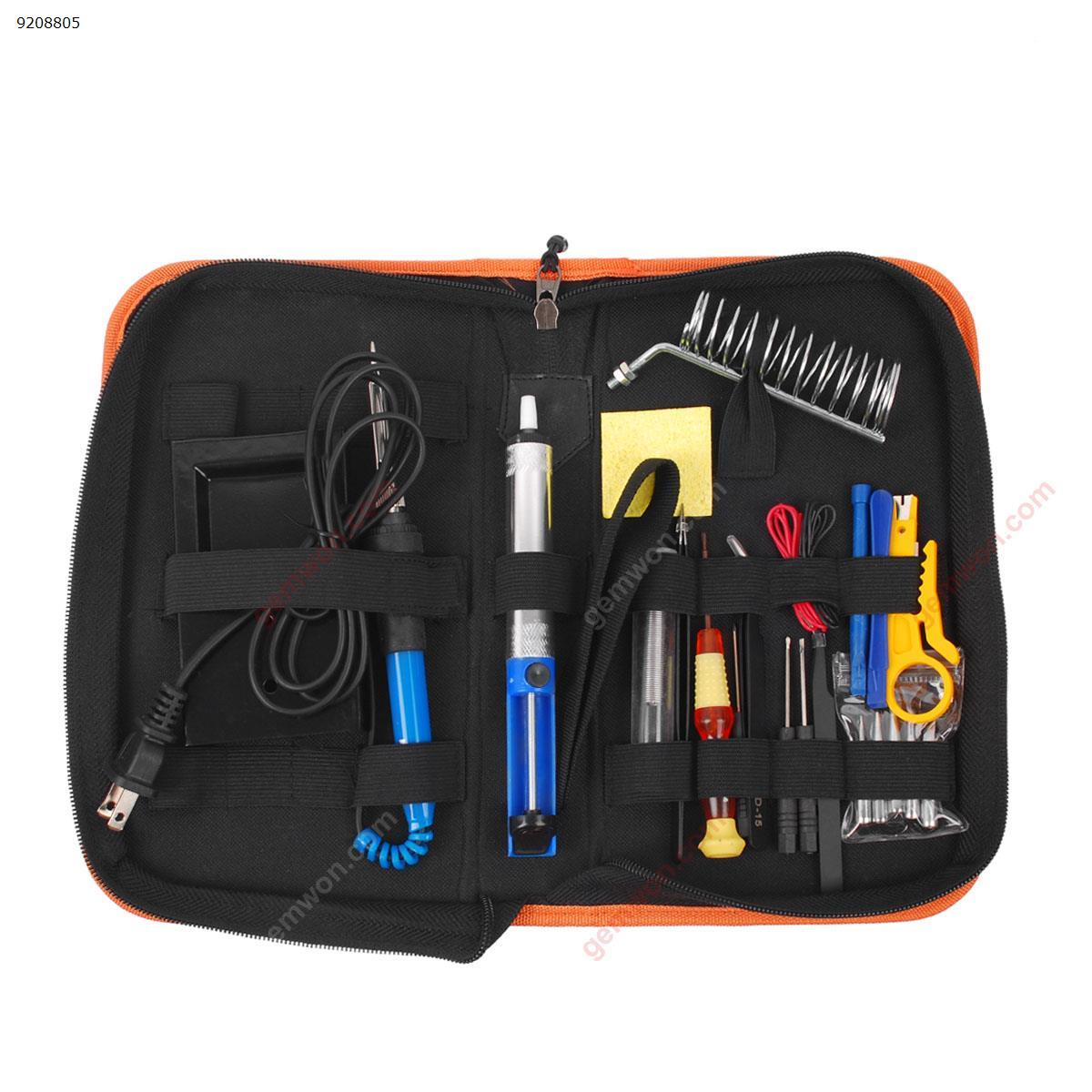 Picture of Soldering Iron Kit Electronics 26-in-1, 60W Adjustable Temperature Welding Tool, 6 pcs Soldering Tips with Desoldering Pump, Soldering IronStand, ESD Tweezers, Solder Wick, Wire Stripper Cutter,US