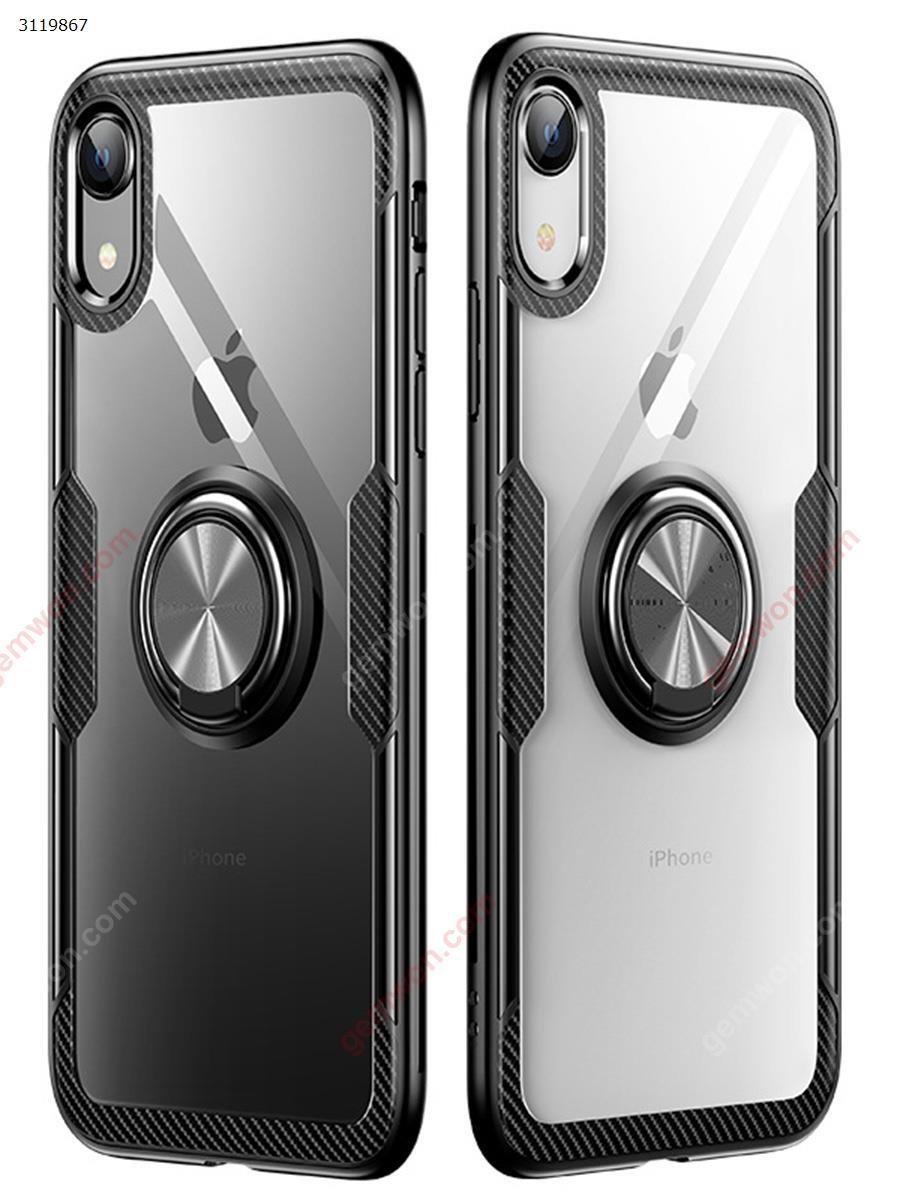 Picture of iPhoneXsMax Magnetic ring phone case,All-inclusive transparent phone case,Black + silver ring