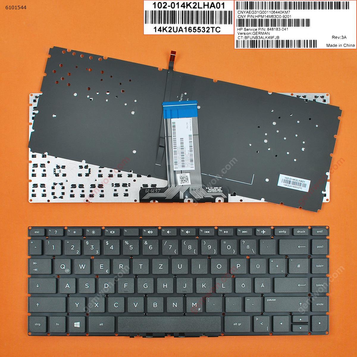 Picture of New Replacement Laptop Keyboard For hp Pavilion 14-ab BLACK (backlit,Without FRAME,Win8) GR Layout