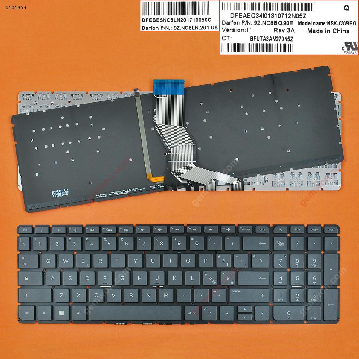 Picture of New Replacement Laptop Keyboard For HP Pavilion 15-AB BLACK (Backlit,Without FRAME,Win8) IT Layout