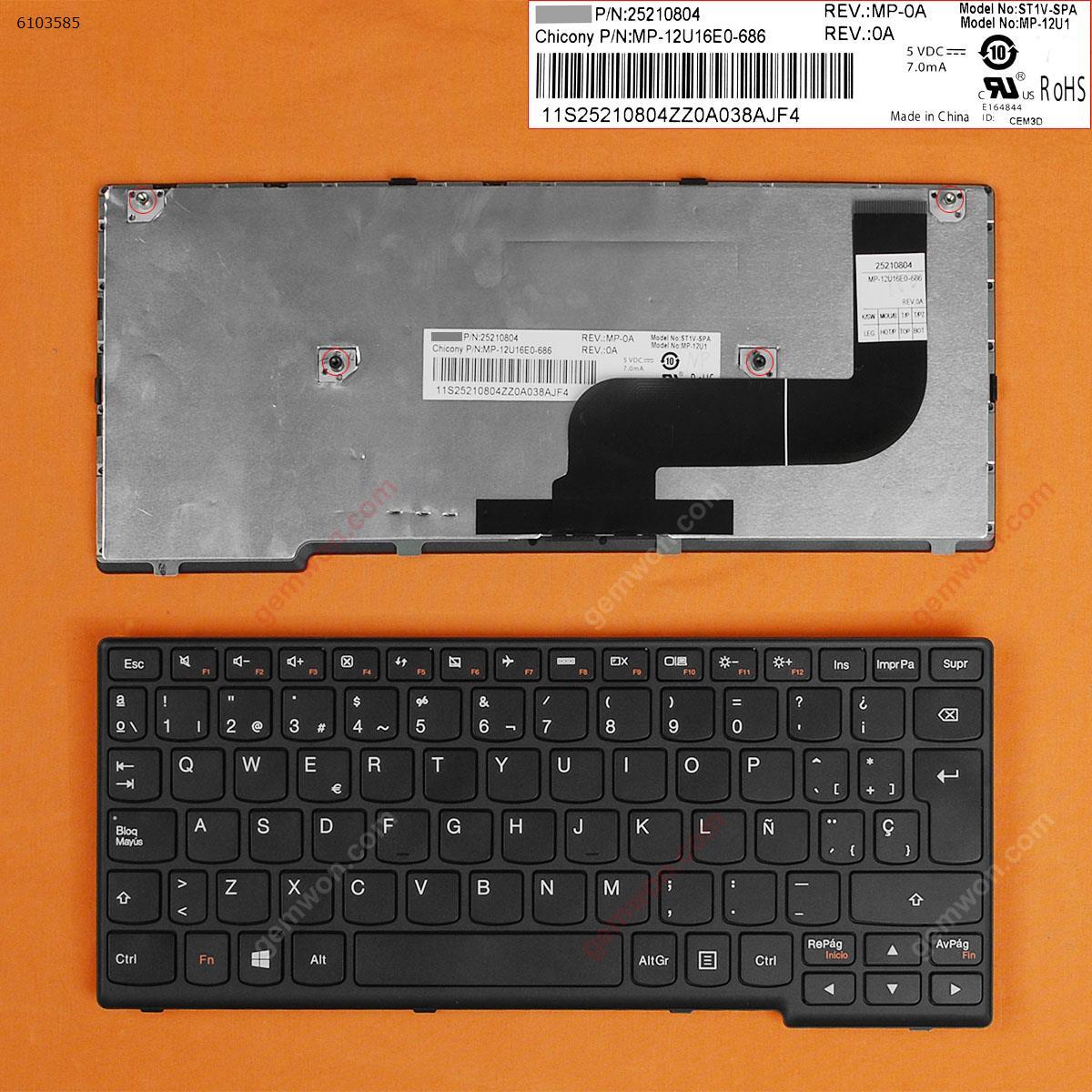 Picture of New Replacement Laptop Keyboard For LENOVO YOGA 11S BLACK FRAME BLACK(For Win8) SP Layout