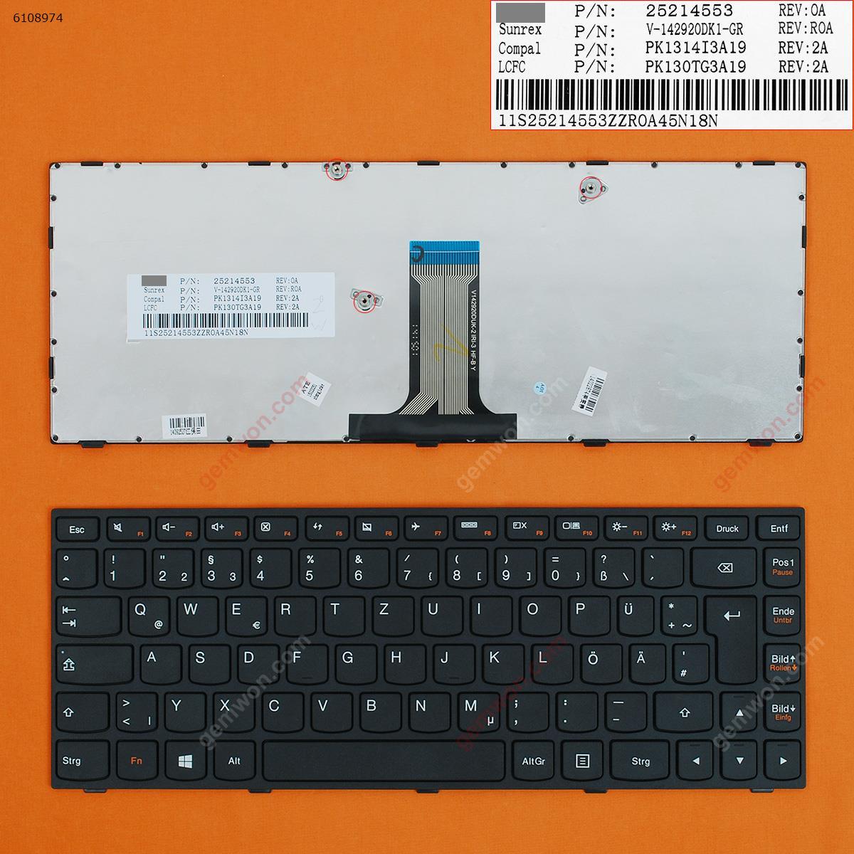 Picture of New Replacement Laptop Keyboard For LENOVO G40-70  Flex 2 14 BLACK FRAME BLACK(For Win8) GR Layout