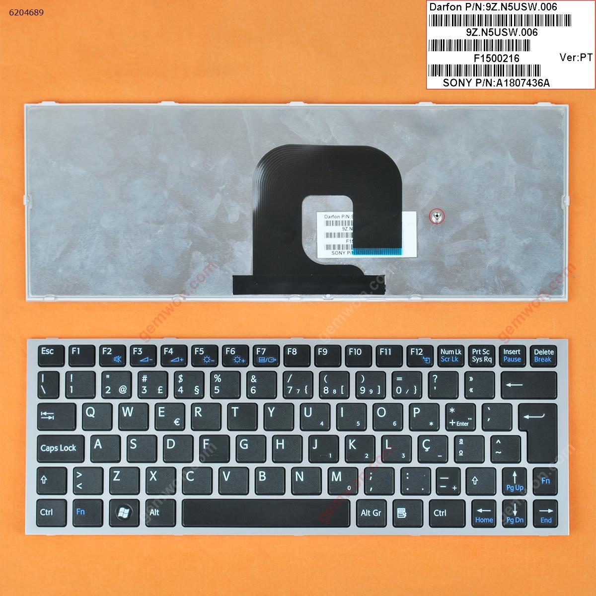 Picture of New Replacement Laptop Keyboard For SONY VPC-YA VPC-YB SILVER FRAME BLACK PO Layout
