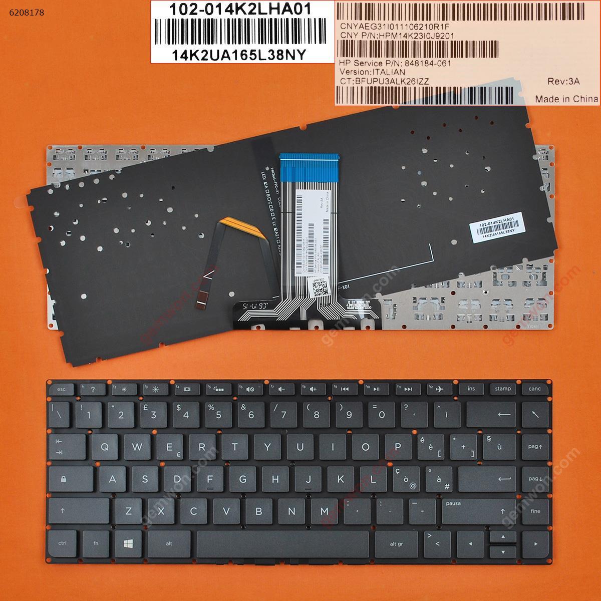 Picture of New Replacement Laptop Keyboard For hp Pavilion 14-ab BLACK (backlit,Without FRAME,Win8) IT Layout