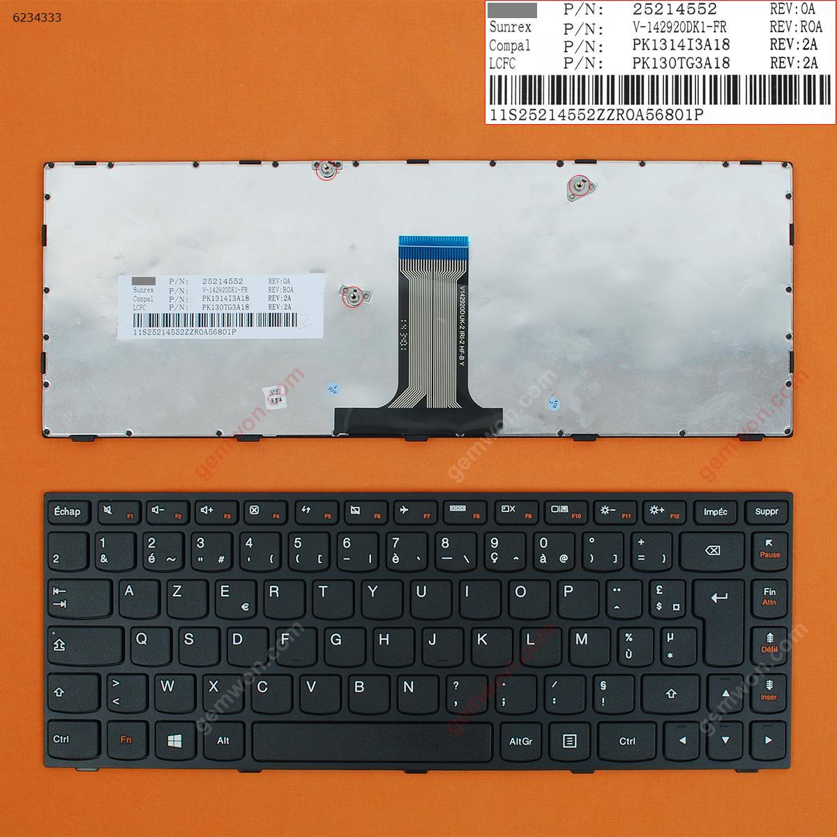 Picture of New Replacement Laptop Keyboard For LENOVO G40-70 Flex 2 14 BLACK FRAME BLACK(For Win8) FR Layout