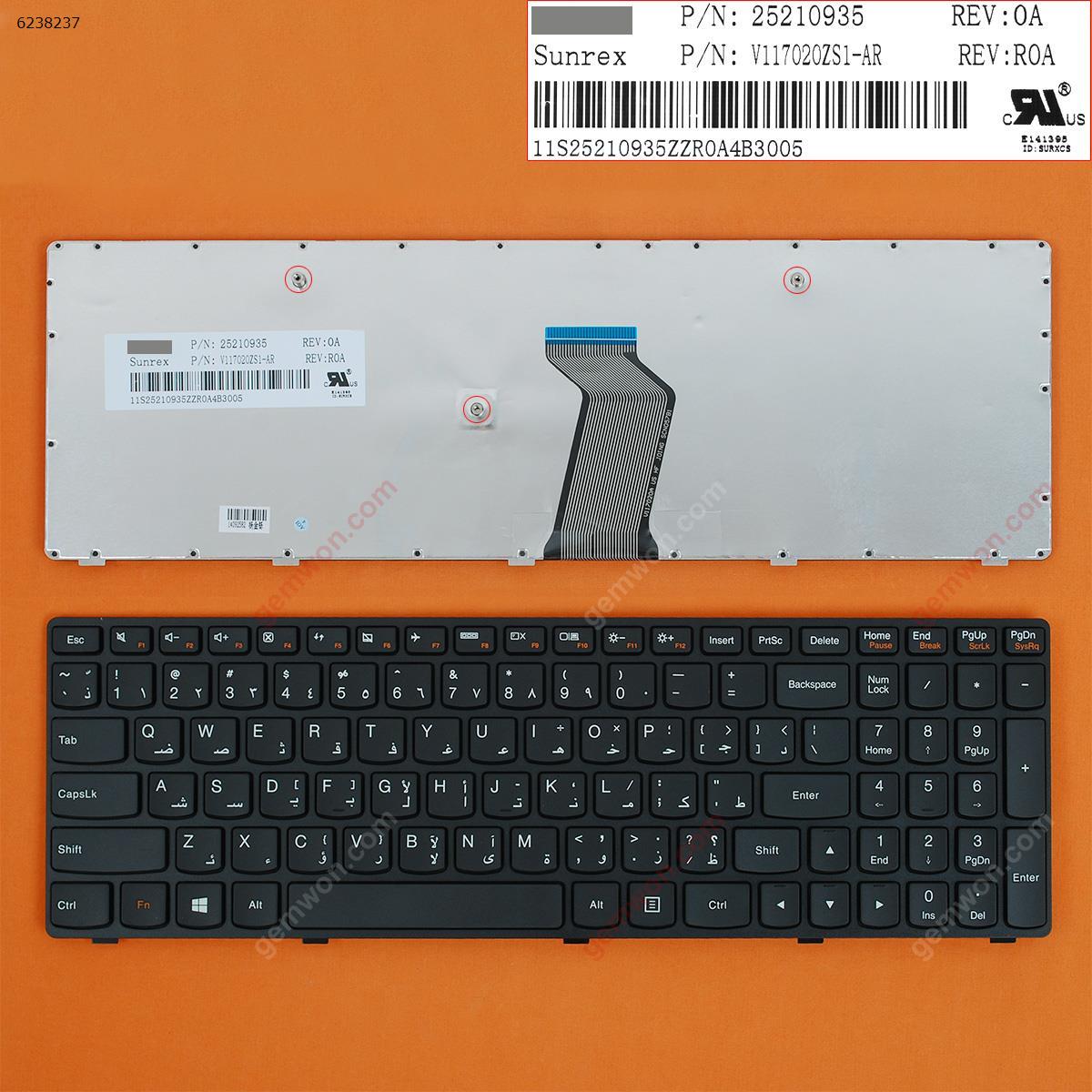 Picture of New Replacement Laptop Keyboard For LENOVO G500 G505 G510 BLACK FRAME BLACK (WIN8） AR Layout