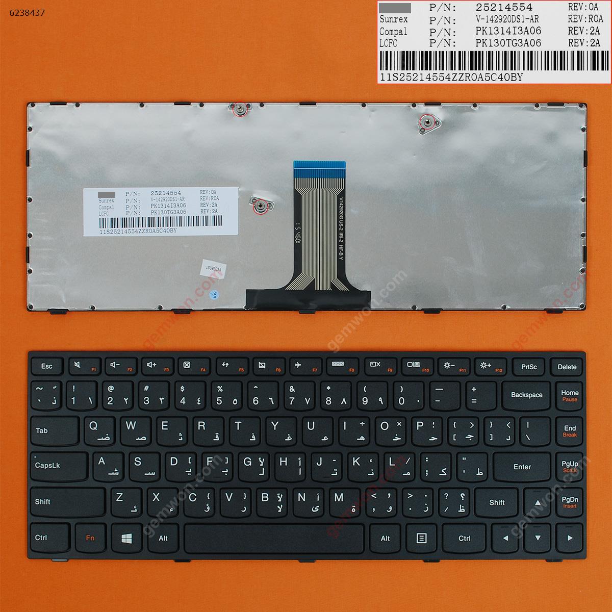 Picture of New Replacement Laptop Keyboard For LENOVO G40-70 Flex 2 14 BLACK FRAME BLACK(For Win8) AR Layout