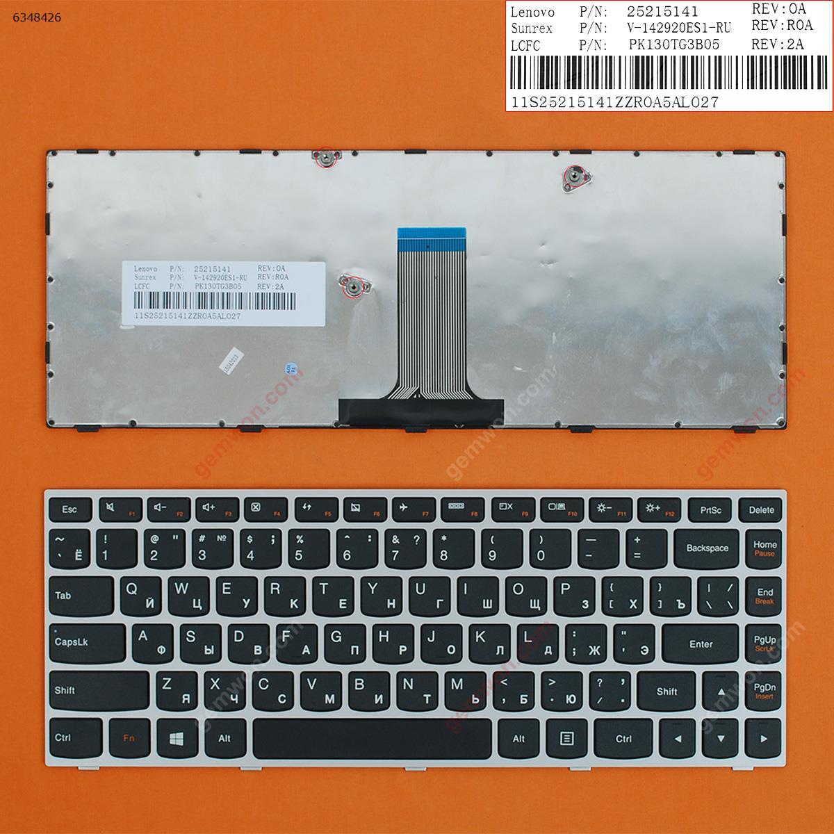 Picture of New Replacement Laptop Keyboard For LENOVO G40-70 Flex 2 14 SILVER FRAME BLACK(For Win8) RU Layout