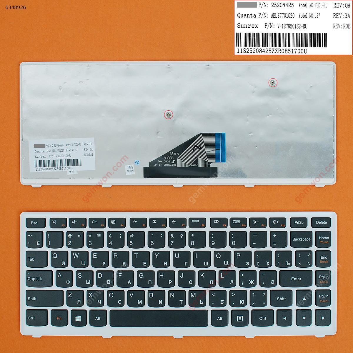 Picture of New Replacement Laptop Keyboard For LENOVO U310 WHITE FRAME BLACK WIN8 RU Layout