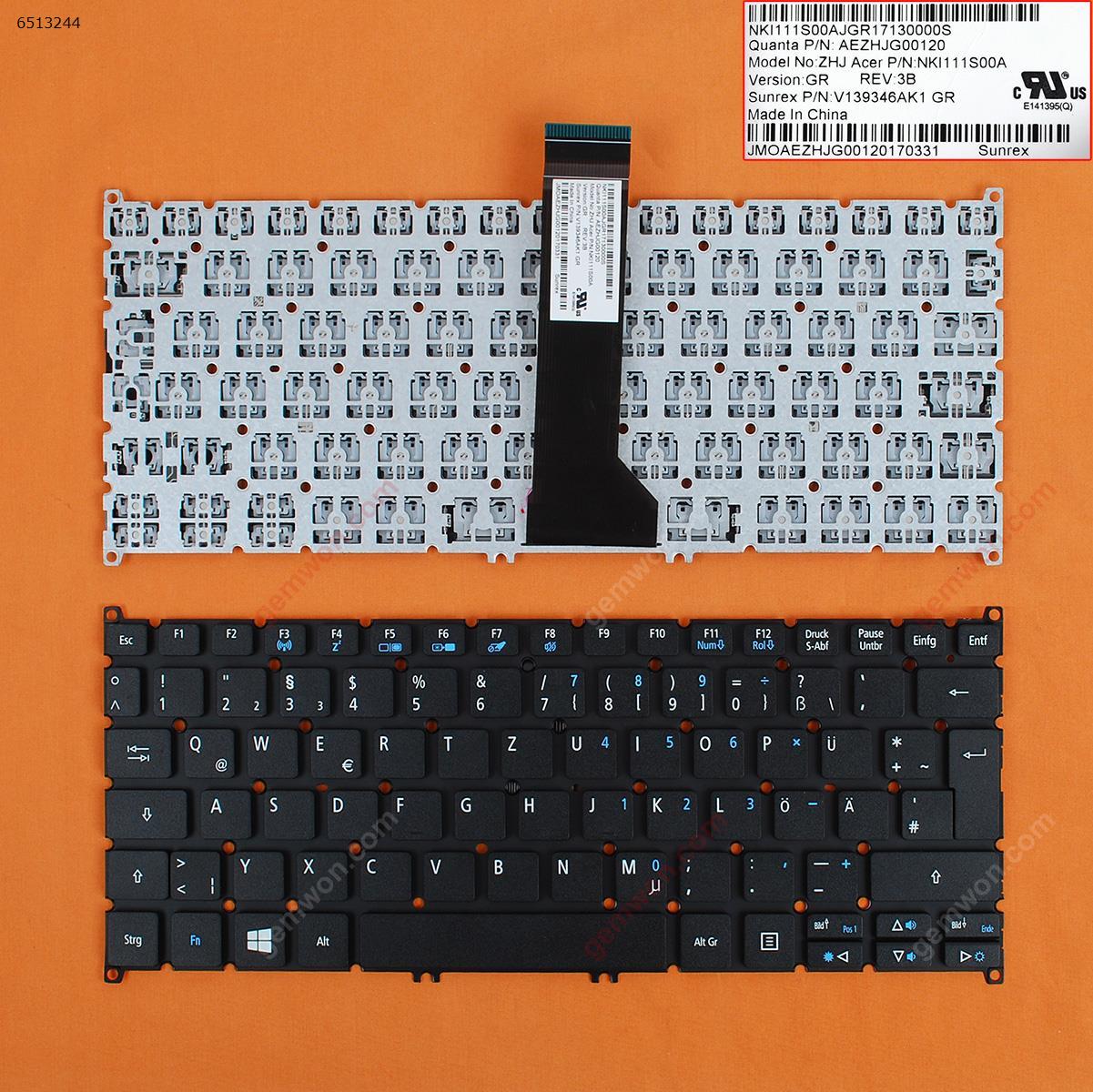 Picture of New Replacement Laptop Keyboard For ACER V5-122P BLACK(Without FRAME,Without foil For Win8) GR Layout
