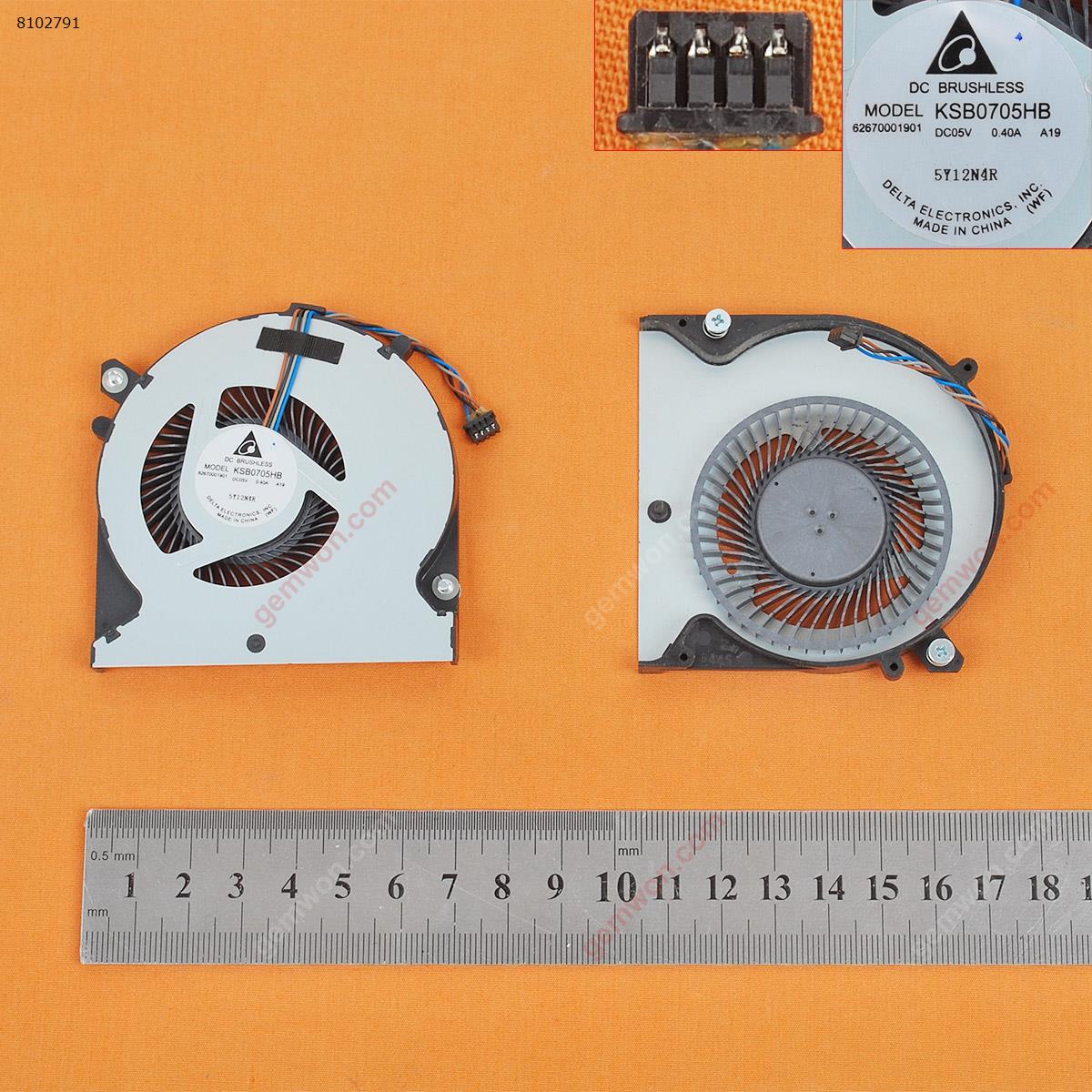 Picture of New Replacement CPU Cooling Fan For HP ZBook 15U G2（Original,Some Scratches） EF50060S1-C360-S9A    796898-001 6043B0172101   KSB0705HB-A19 Layout