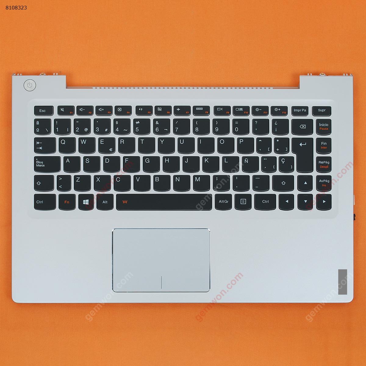 Picture of New Replacement Laptop Cover For LENOVO U330 U330P palmres with SP Backlit keyboard case Upper cover SILVER