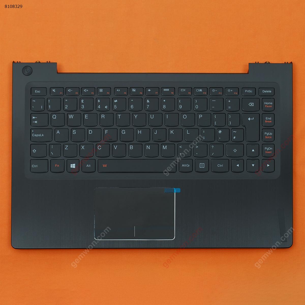 Picture of New Replacement Laptop Cover For LENOVO U330 U330P palmres with UK Backlit keyboard case Upper cover BLACK