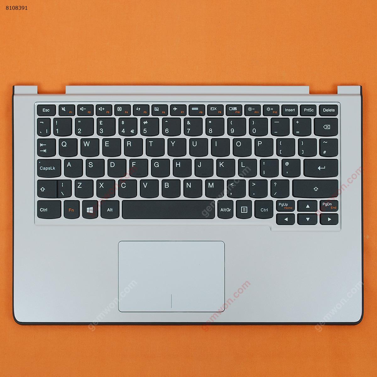Picture of New Replacement Laptop Cover For LENOVO YOGA 2 11" palmres with UK keyboard case Upper cover SILVER