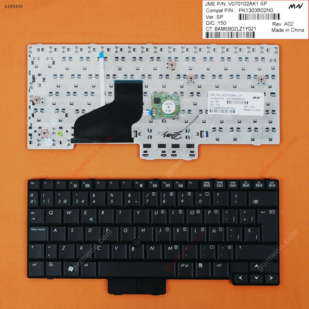 Picture of New Replacement Laptop Keyboard For HP 2530P BLACK(Without FRAME,With pint stick) SP Layout