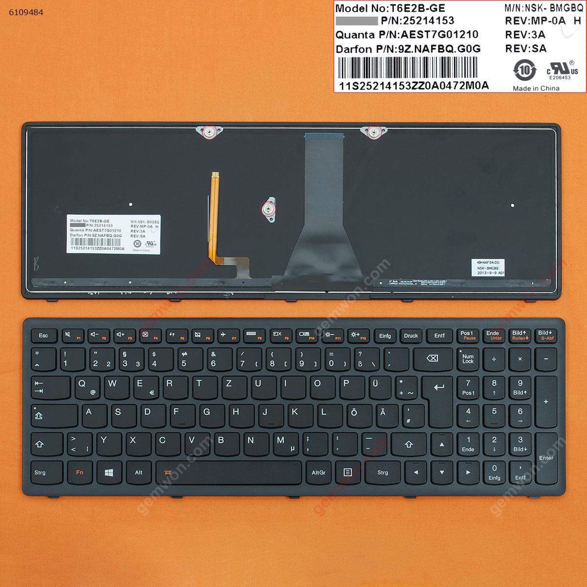 Picture of New Replacement Laptop Keyboard For LENOVO G500S S500 flex 15 BLACK FRAME BLACK Backlit (For Win8) GR Layout