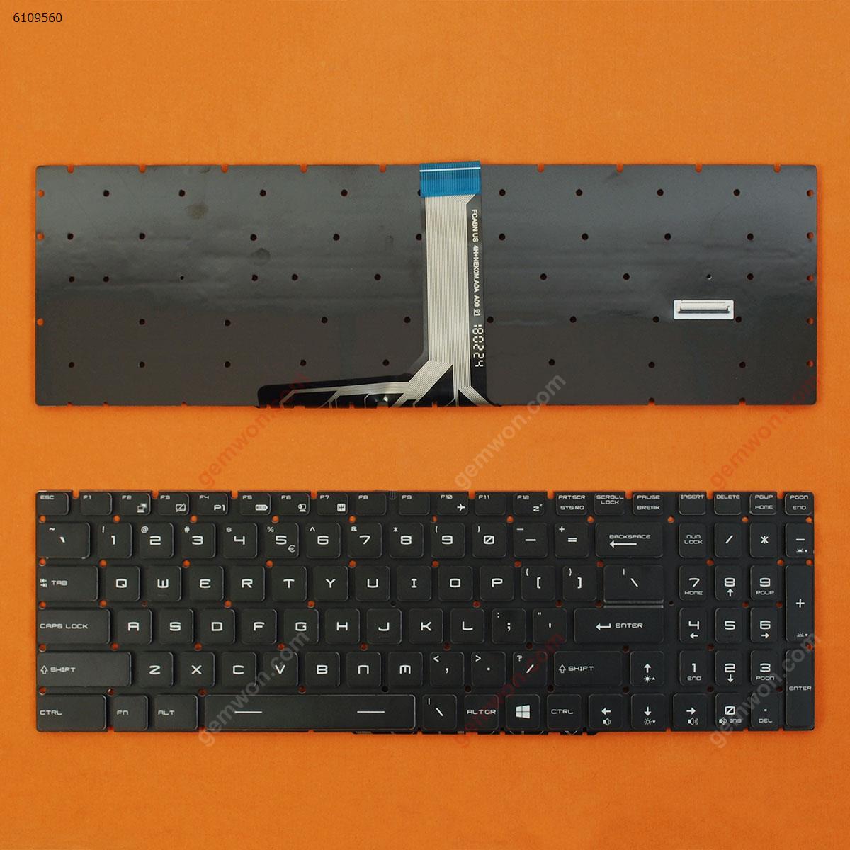 Picture of New Replacement Laptop Keyboard For MSI GE63 7RD BLACK (Full Colorful Backlit,Without FRAME,WIN8) US Layout