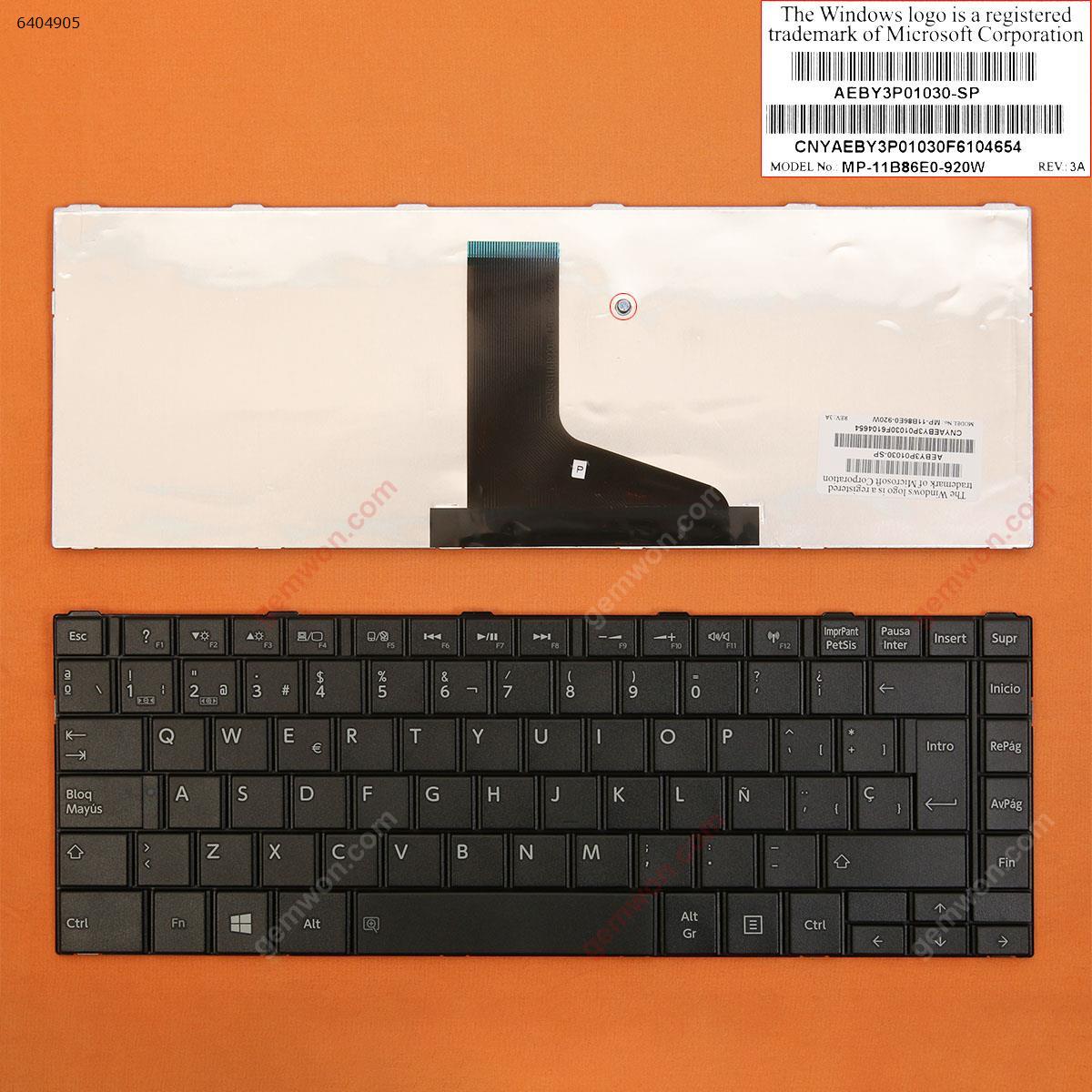 Picture of New Replacement Laptop Keyboard For TOSHIBA C805 C840 C840D C845 C845D BLACK    WIN8 SP Layout
