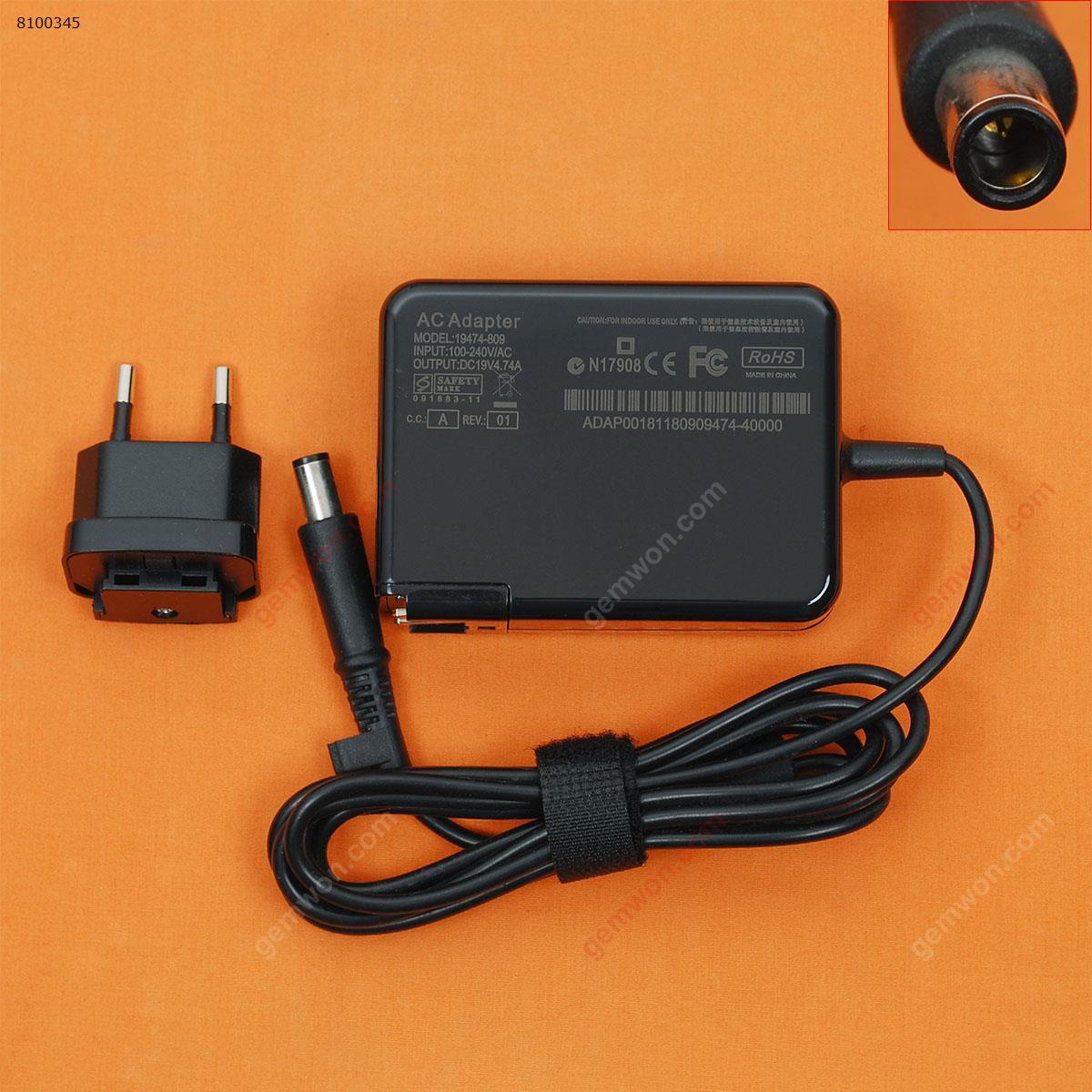 Picture of HP 19V 4.74AΦ7.4*5.0MM 90W（Wall Charger Portable Power Adapter）Plug：EU