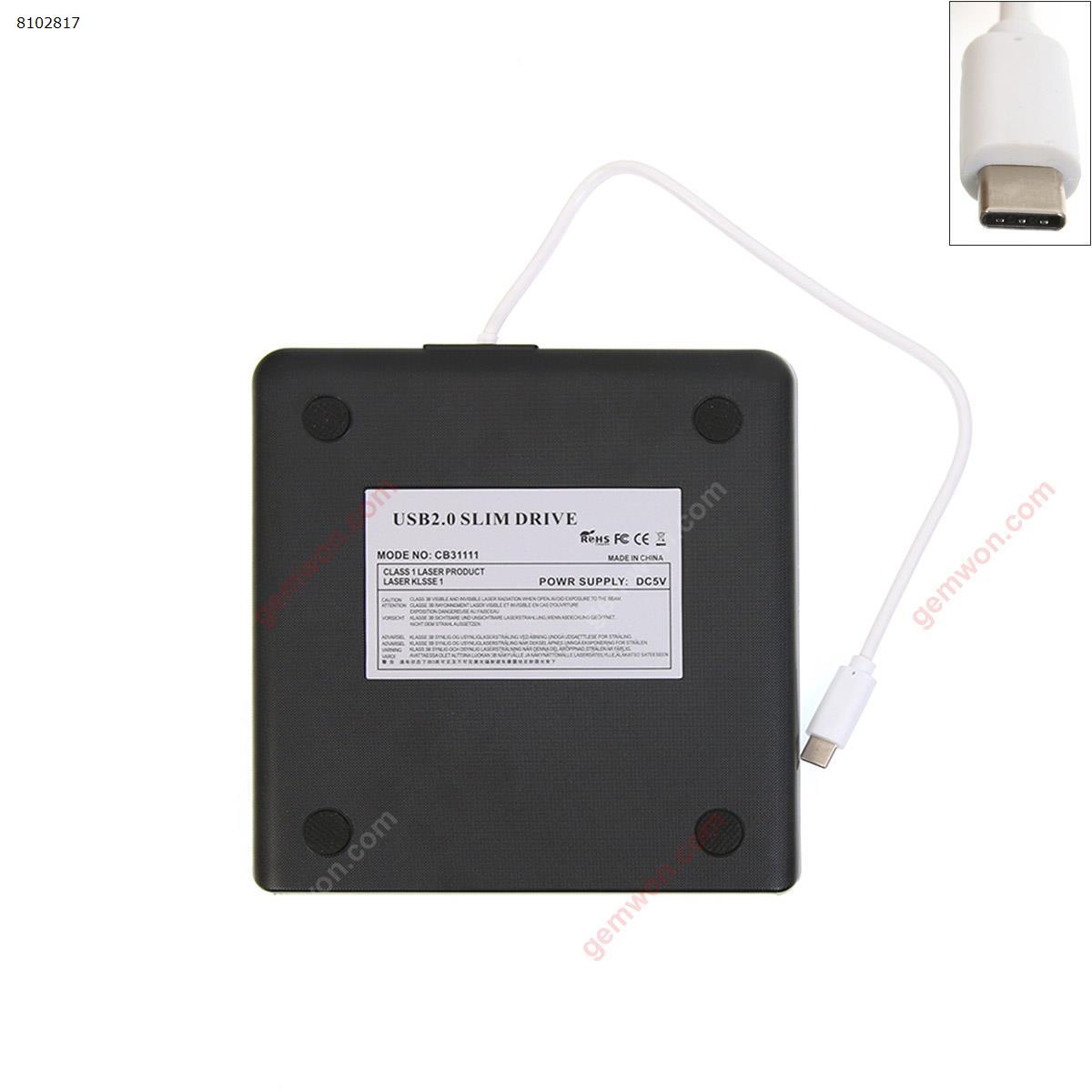 Picture of External CD Drive, Type-C 2.0 CD DVD-RW Drive, Pecosso Ultra Slim Writer / Rewriter / USB CD Burner, Portable System , Silver
