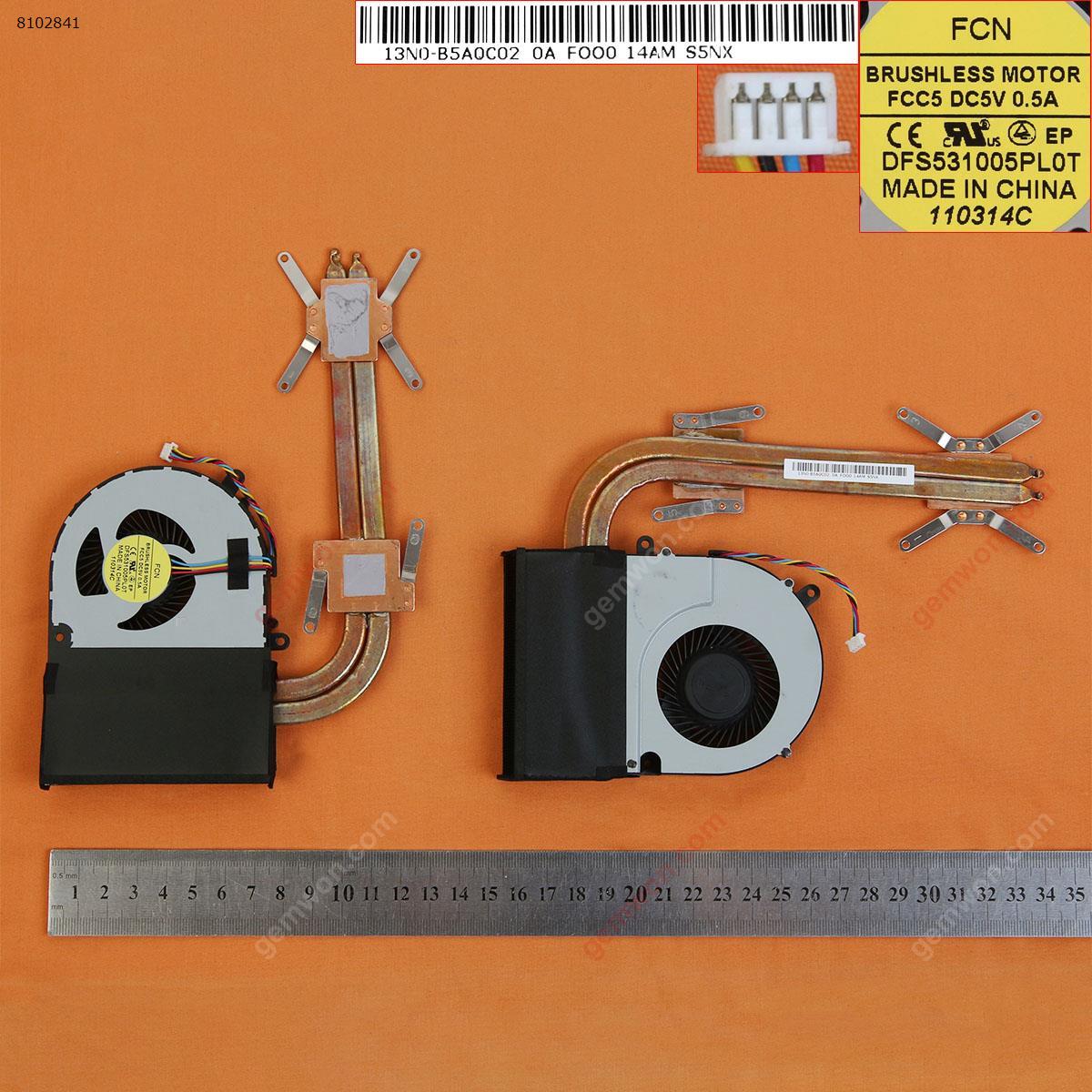 Picture of New Replacement CPU Cooling Fan For Lenovo G700 G700AT G710 G710A (Independent Graphics,Heatsink) Oxidation on the surface DFS531005PL0T 13N0-B5A0C02 Layout