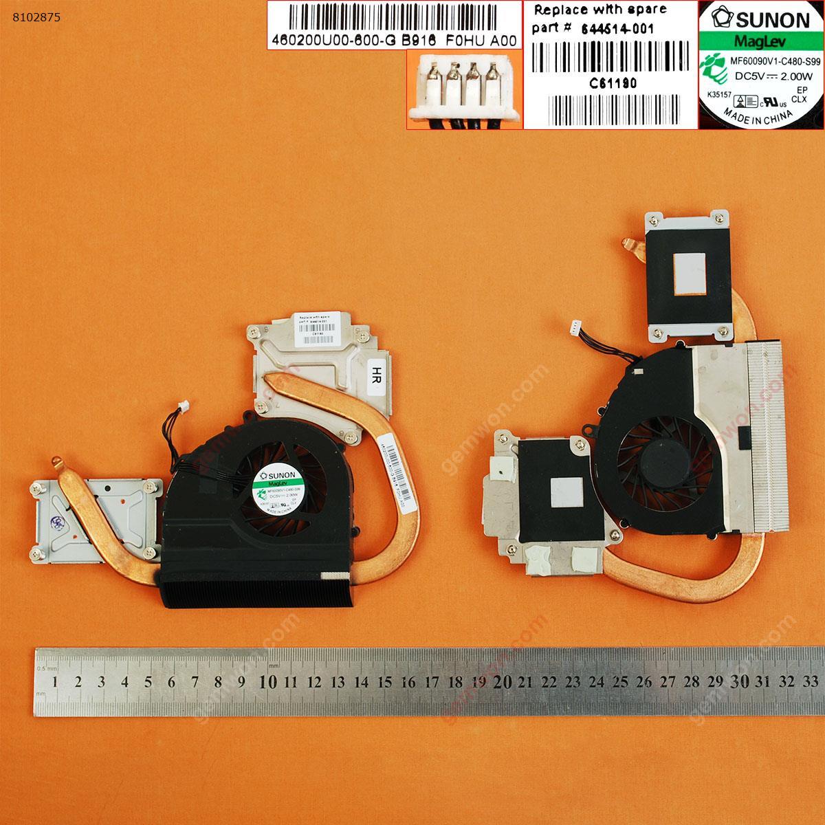 Picture of New Replacement CPU Cooling Fan For HP Pavilion DV4-3000 DV4-3126TX 3125TX(For Independent Graphics ,Heatsink ) MF60090V1-C480-S99 Layout