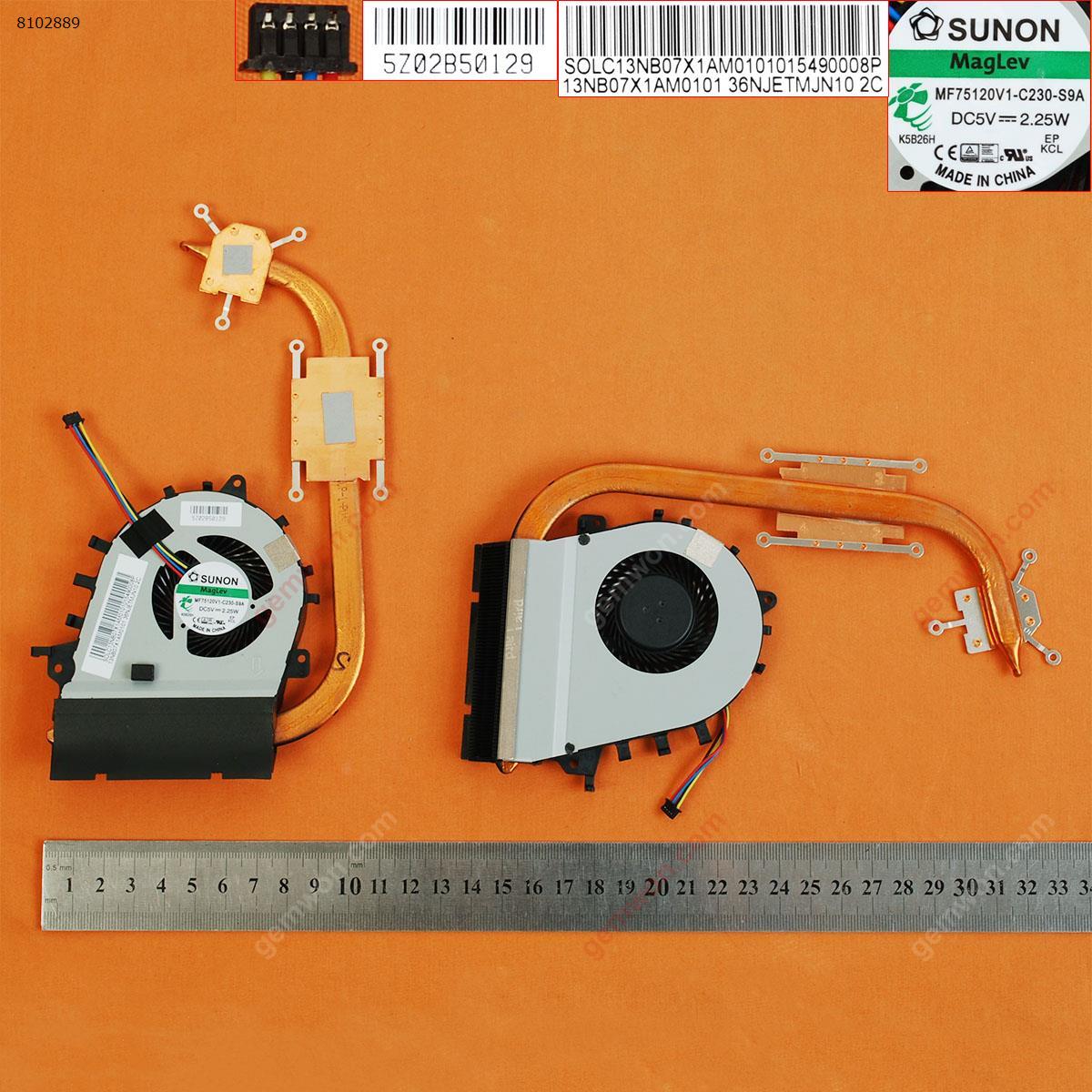 Picture of New Replacement CPU Cooling Fan For ASUS PU451J PU451JF PU45JR(For Independent Graphics ,Heatsink ) MF75120V1-C230-S9A Layout