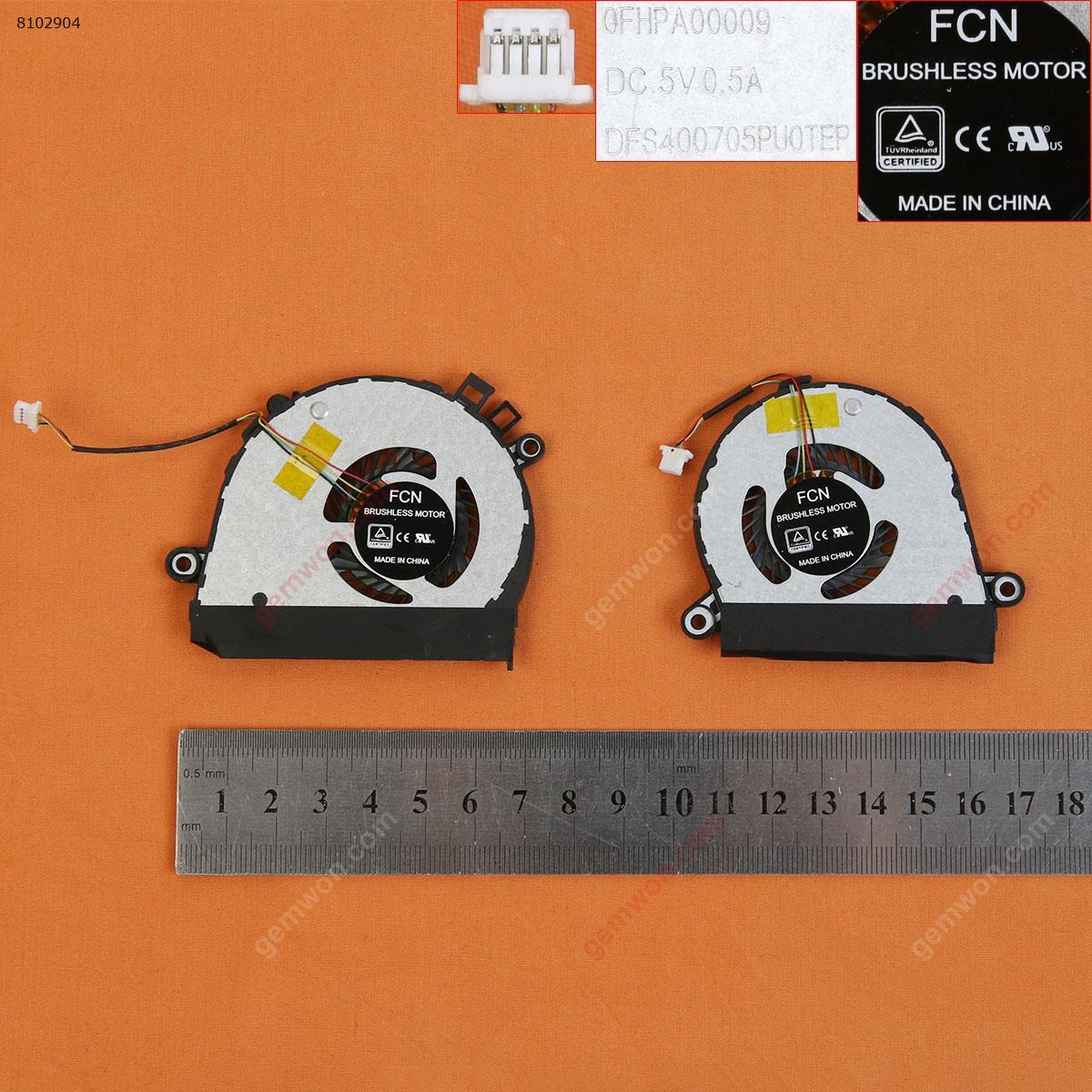 Picture of New Replacement CPU Cooling Fan For Lenovo Yoga 710-15 Yoga 710-14(Left+Right,Long line,Original) DFS400705PU0TEP DC28000HYFO Layout