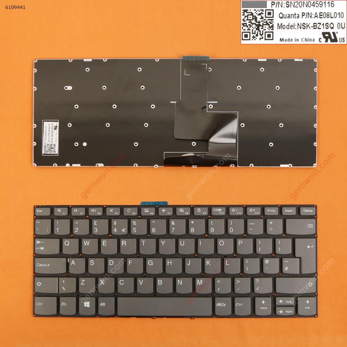 Picture of New Replacement Laptop Keyboard For Lenovo IdeaPad 330-14ikb  GRAY win8(Without FRAME) Uk Layout