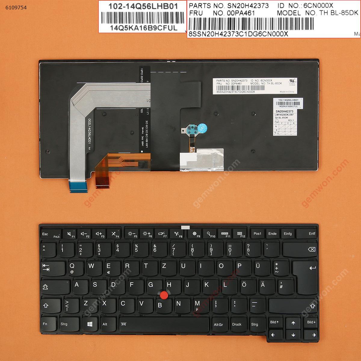 Picture of New Replacement Laptop Keyboard For ThinkPad T460S BLACK FRAME BLACK (With Point stick, Backlit,For Win8)OEM GR Layout