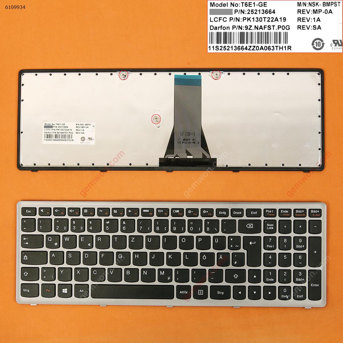 Picture of New Replacement Laptop Keyboard For LENOVO G500S S500 flex 15 SILVER FRAME BLACK (For Win8) GR Layout