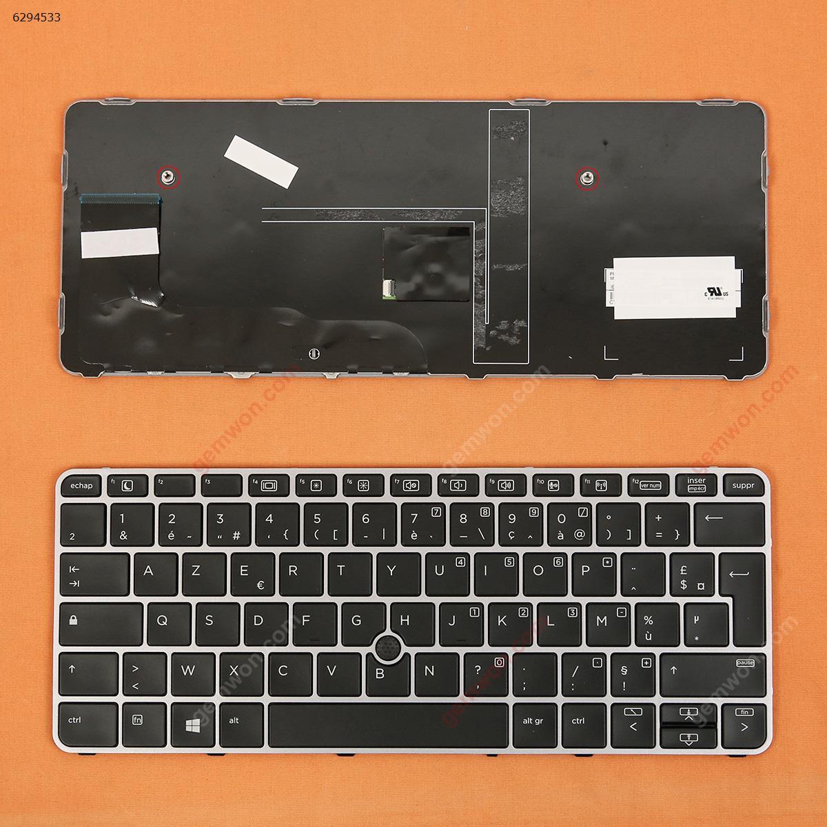 Picture of New Replacement Laptop Keyboard For HP EliteBook 820 G3 SILVER FRAME BLACK (with point,Win8) FR Layout