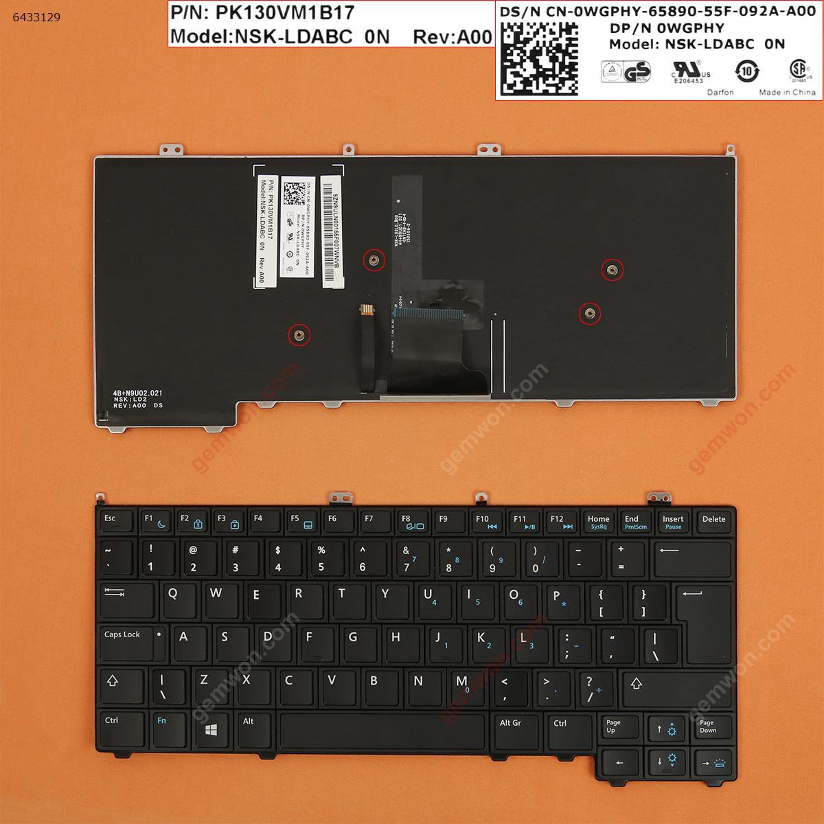 Picture of New Replacement Laptop Keyboard For DELL Latitude E7440 E7420 E7240 BLACK (Backlit,Without Point stick,For Win8) UI Layout