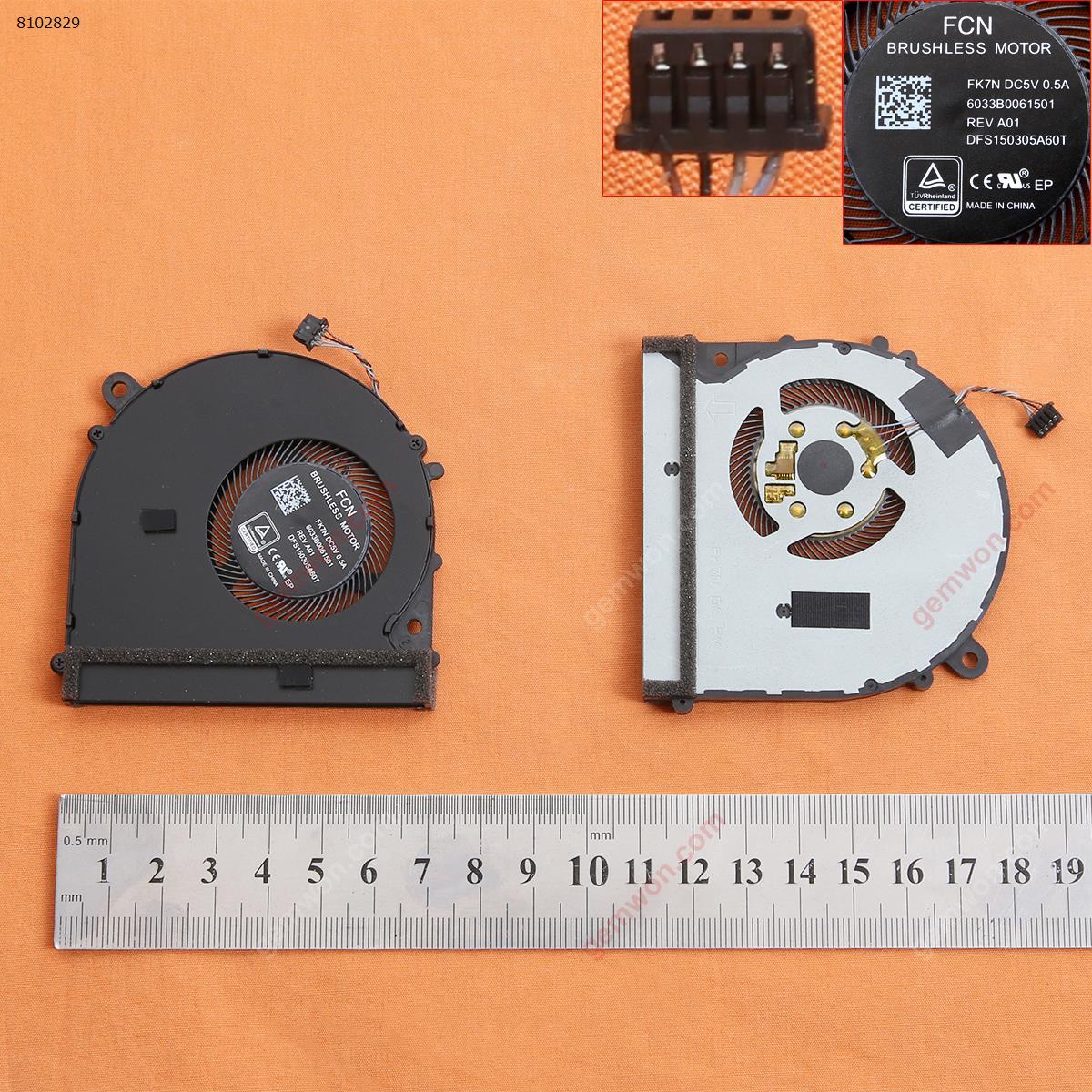 Picture of New Replacement CPU Cooling Fan For Xiaomi PRO15.6" (For GPU fan,Original) 6033B0061501    ND55C05-17E23 6033B0059101 Layout