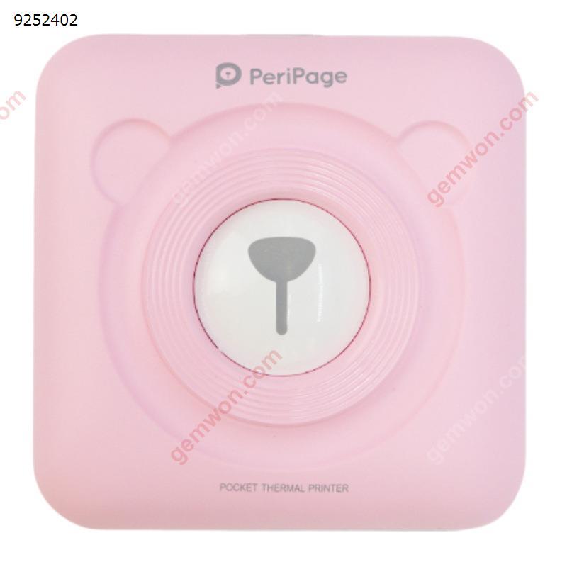 Picture of Wireless Bluetooth Printer A6 PeriPage Mini Photo Pocket Printer Sticker Instant Printer Support Cellphone With Windows Android iOS System,Rolled-up Paper Size: 57mm x 30mm,Pink