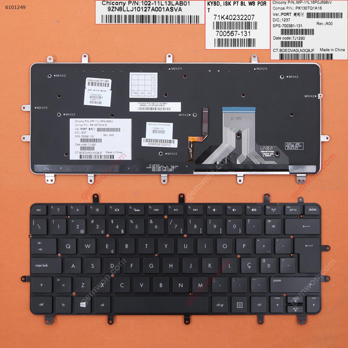 Picture of New Replacement Laptop Keyboard For HP ENVY Spectre XT Pro Ultrabook 13-2000 BLACK (Backlit) PO Layout