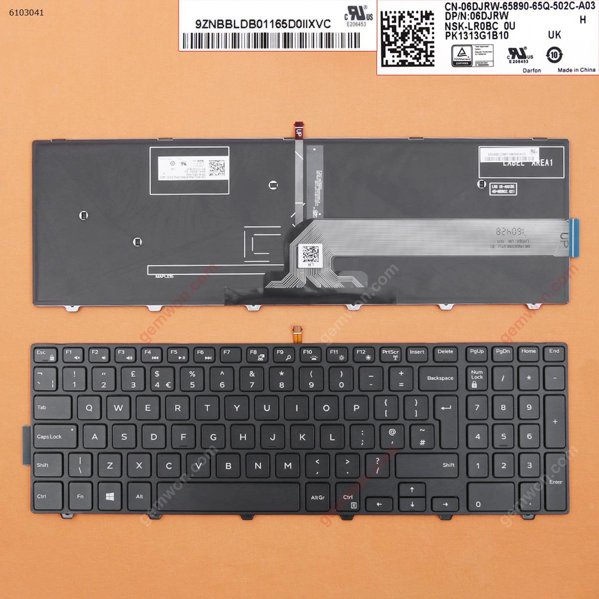 Picture of New Replacement Laptop Keyboard For Dell Inspiron 15-5000 Series 5547 5521 5542 BLACK FRAME BLACK(Backlit,Win8) Uk Layout