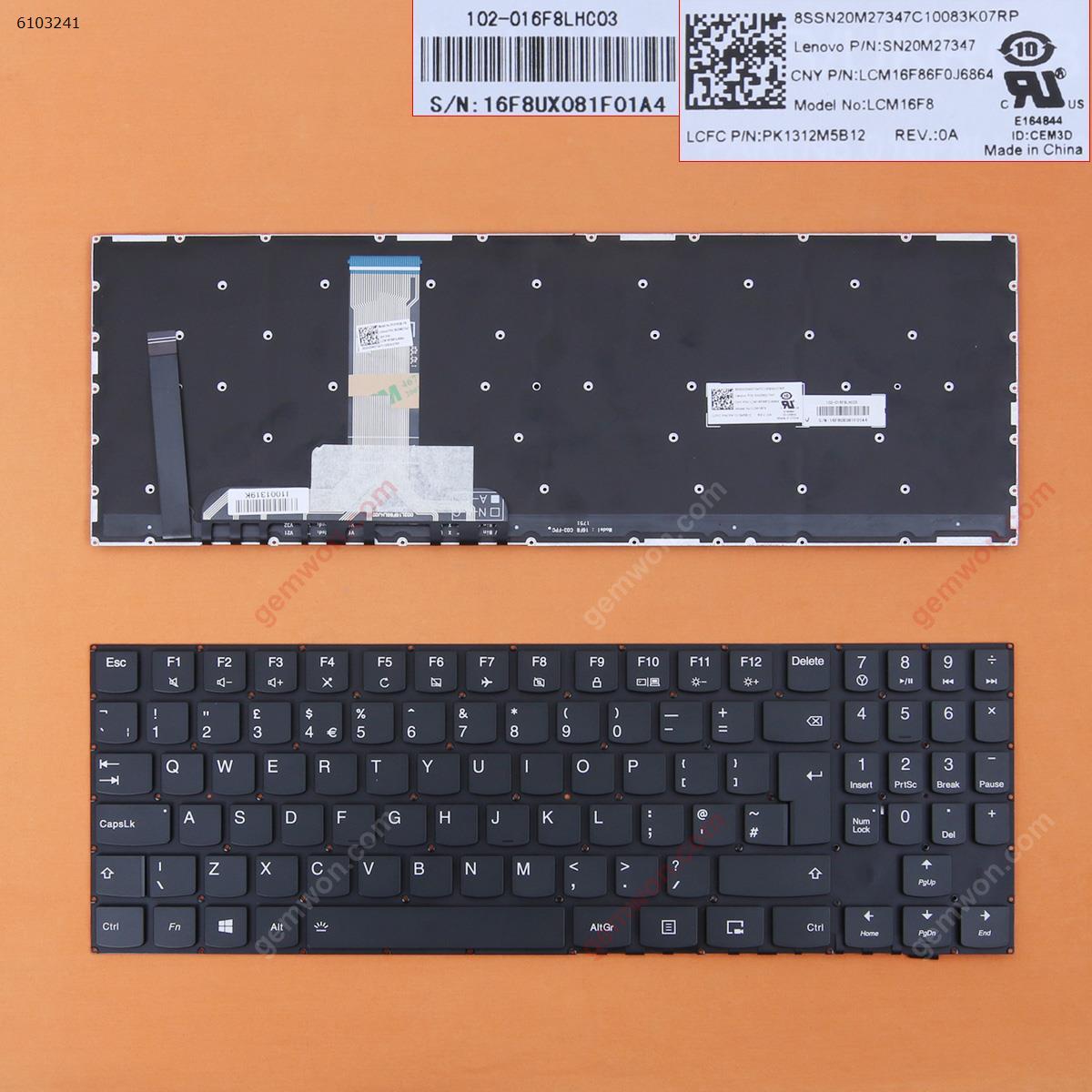 Picture of New Replacement Laptop Keyboard For Lenovo Legion Y720 BLACK(Full Colorful Backlit,Win8) Uk Layout