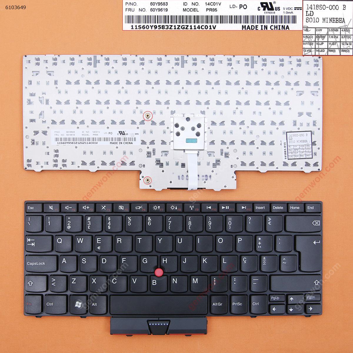 Picture of New Replacement Laptop Keyboard For ThinkPad Edge 14 E40 E50 BLACK FRAME BLACK(With Point stick) PO Layout