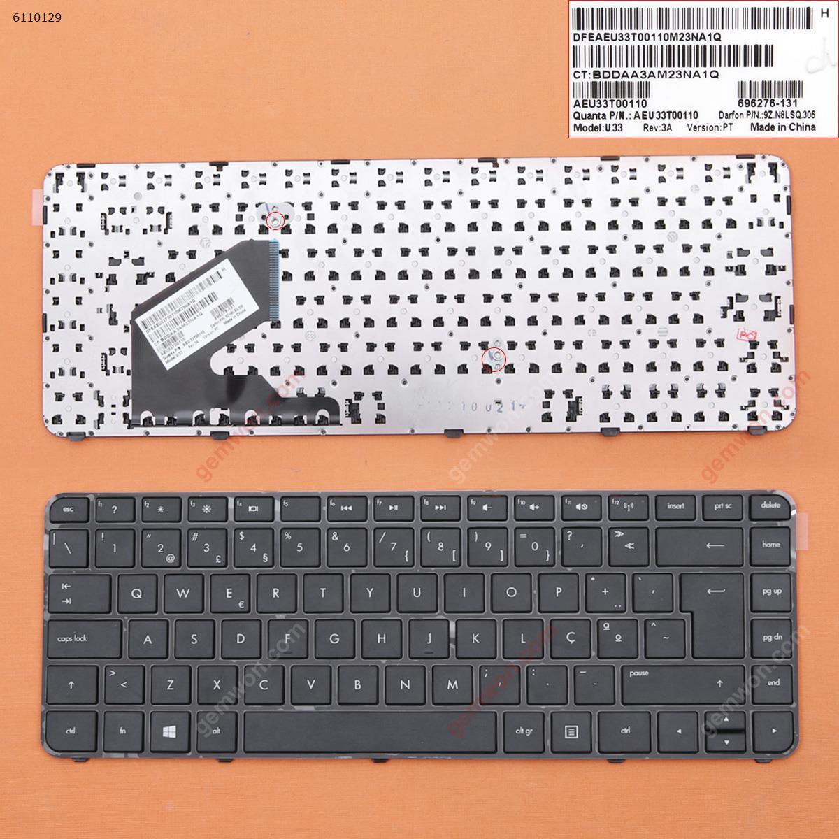 Picture of New Replacement Laptop Keyboard For HP Pavilion 14-B000 GLOSSY FRAME BLACK PO Layout