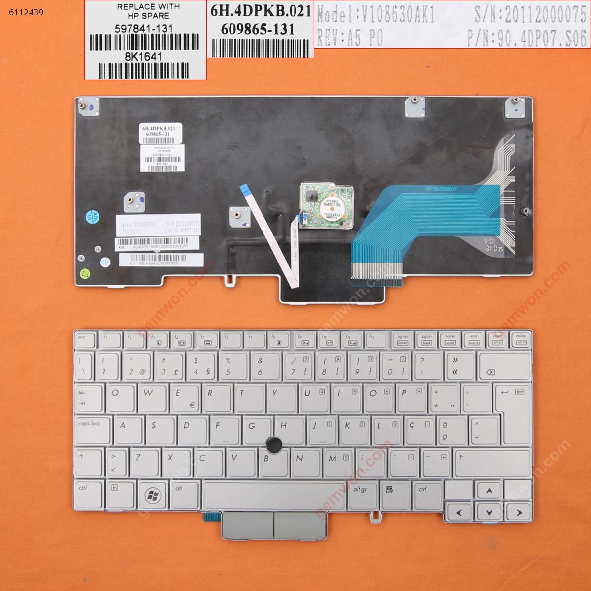 Picture of New Replacement Laptop Keyboard For HP 2740P SILVER(With Point stick) PO Layout