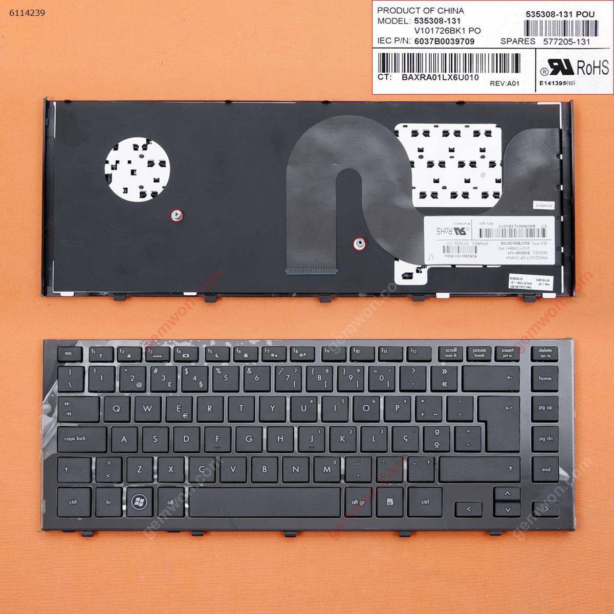 Picture of New Replacement Laptop Keyboard For HP 4720 4720S BLACK FRAME BLACK PO Layout