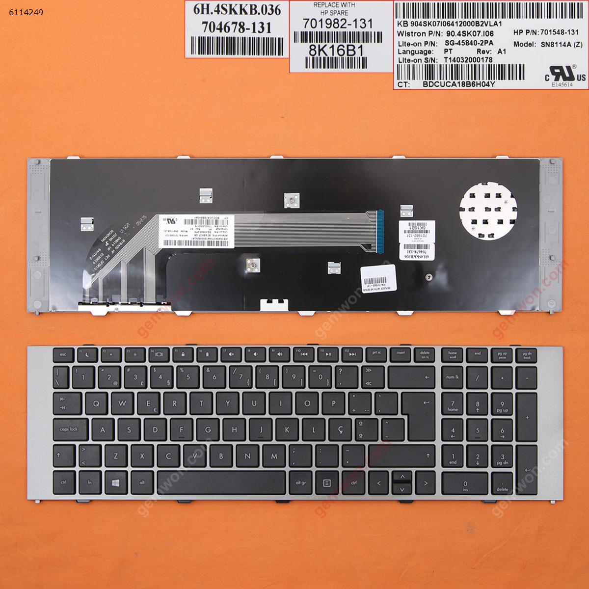 Picture of New Replacement Laptop Keyboard For HP  4740S 4740 SILVER FRAME BLACK PO Layout