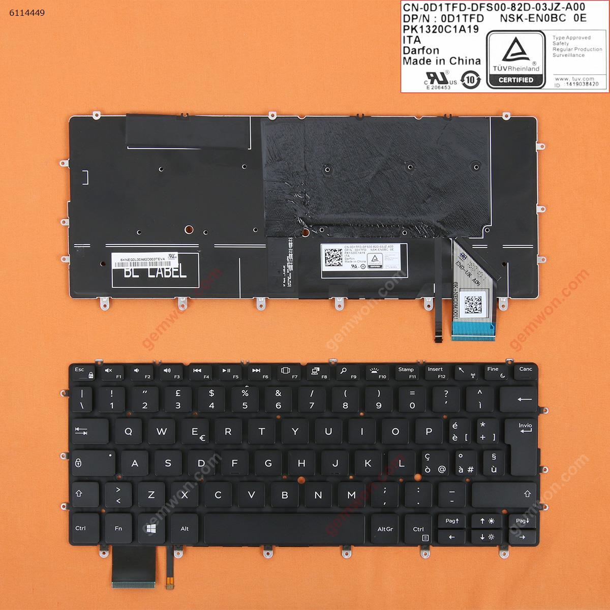 Picture of New Replacement Laptop Keyboard For Dell XPS 13 9370 BLACK(Backlit, Win8) IT Layout