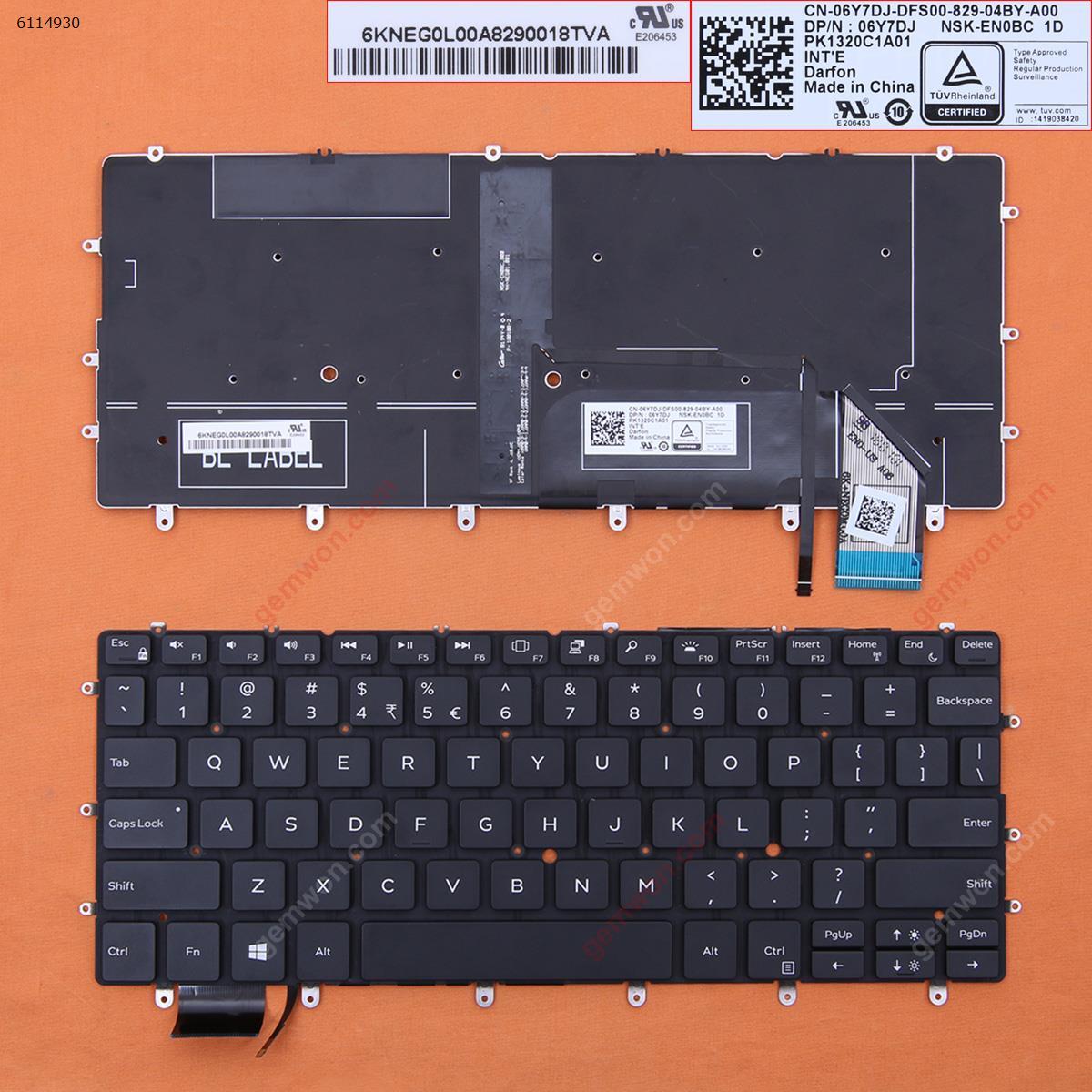 Picture of New Replacement Laptop Keyboard For Dell XPS 13 9370 BLACK (Backlit, Win8) US Layout