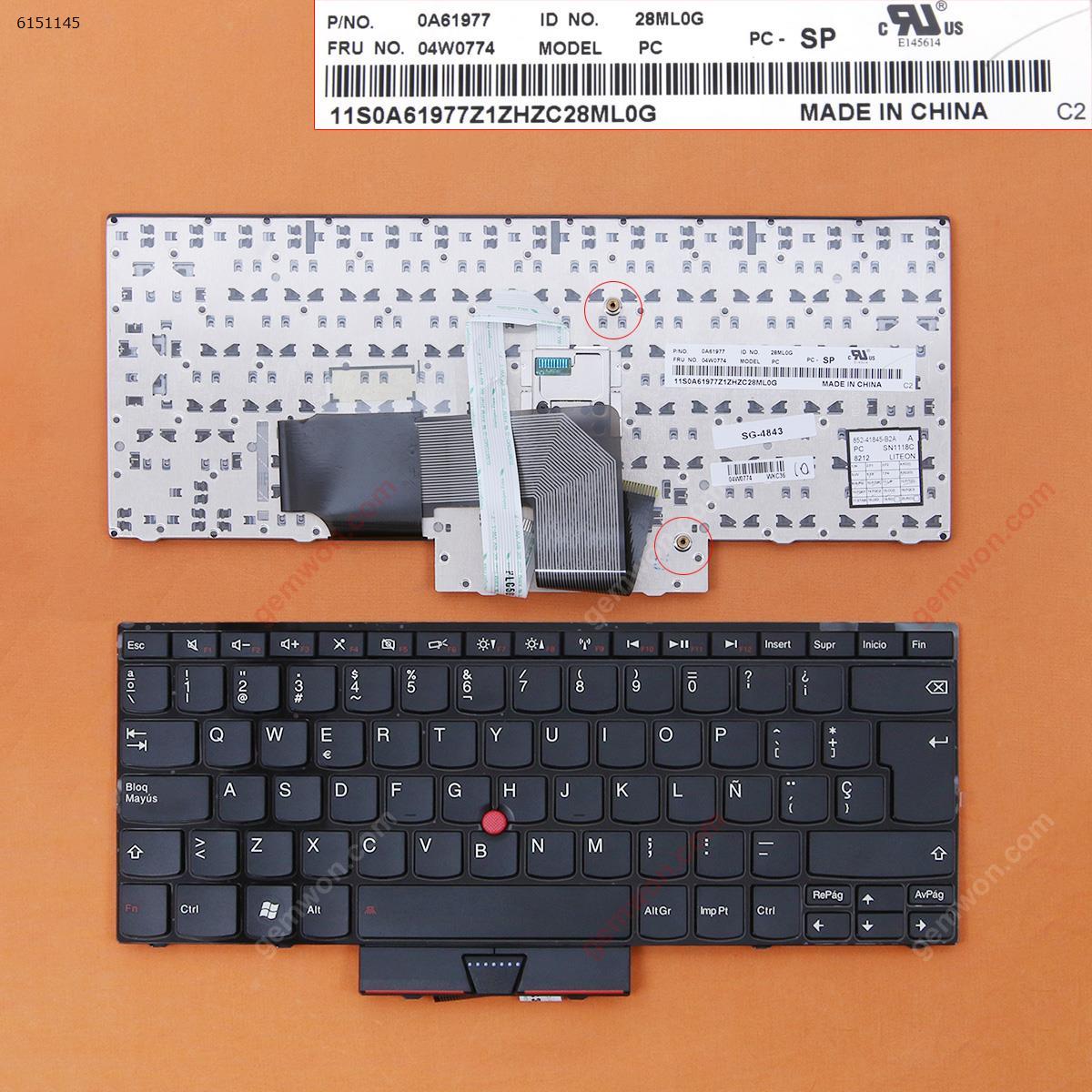 Picture of New Replacement Laptop Keyboard For ThinkPad E420 GLOSSY FRAME BLACK(With Point stick) SP Layout
